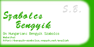 szabolcs bengyik business card